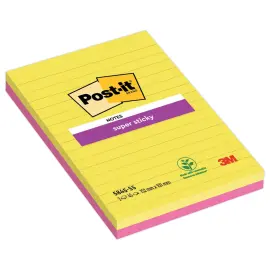 2 Notes repositionnables lign&eacute;es Super Sticky - POST-IT 