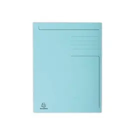 50 Chemises 3 rabats carton A4 - 280 g - Bleu - Exacompta 