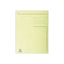 50 Chemises 3 rabats carton 280 g - Format A4 - jaune - EXACOMPTA 
