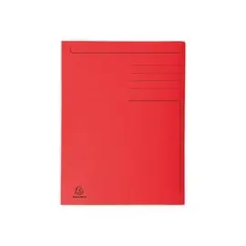 50 Chemises 3 rabats carton 280 g - Format A4 - rouge - EXACOMPTA 