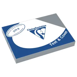 100 Couvertures grain cuir Text&Cover - A4 - 270g  - gris  - CLAIREFONTAINE 