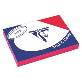 100 Couvertures grain cuir Text&Cover - A4 - 270g  - Rouge  - CLAIREFONTAINE 