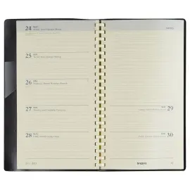 Agenda semainier poche spiral&eacute; Notaplan 9x16 cm - noir - Janvier &agrave; d&eacute;cembre - BREPOLS 