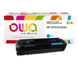 Toner &eacute;q. HP CF541X - Haute capacit&eacute; - Cyan - OWA 