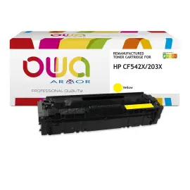Toner &eacute;q. HP CF542X - Haute capacit&eacute; - Jaune - OWA 