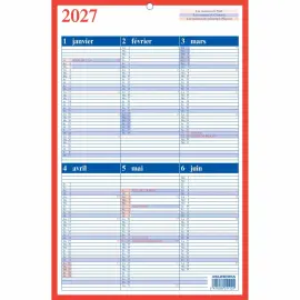 Calendrier Memento   21x33 cm - BE - Janvier &agrave; d&eacute;cembre - AURORA 