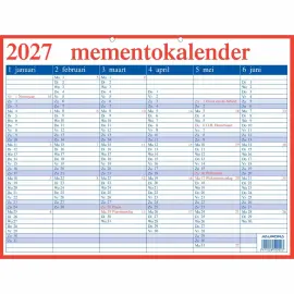 Calendrier Memento   42x33 cm - NL - Janvier &agrave; d&eacute;cembre - AURORA 