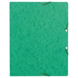 10 Chemises &agrave; &eacute;lastiques sans rabats - carte 360g - Vert - EXACOMPTA 