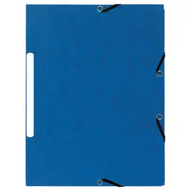 10 Chemises 3 rabats &agrave; &eacute;lastiques 360 g - Dos de 1,5 cm - Bleu - EXACOMPTA 