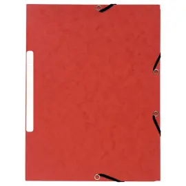 10 Chemises 3 rabats &agrave; &eacute;lastiques 360 g - Dos de 1,5 cm - Rouge - EXACOMPTA 