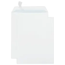 250 Pochettes blanches bande silicon&eacute;e 260x330 mm sans fen&ecirc;tre 90g 