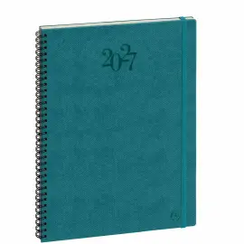 Agenda semainier  Swan - 21x29,7cm - Bleu p&eacute;trole - Janvier &agrave; d&eacute;cembre - EXACOMPTA 