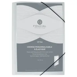 Chemises &agrave; &eacute;lastiques en polypropyl&egrave;ne - Personnalisable - Blanc 