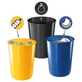 3 Corbeilles &agrave; papier tri s&eacute;lectif Cep 133 - 3 x 40 L - CEP 