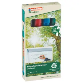 4 Marqueurs permanents E31 Edding - Pointe ogive assortis x 4 