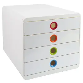 Module de classement Pop - 4 tiroirs - Blanc - Exacompta 