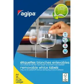 25 Planches d'&eacute;tiquettes enlevables laser99,1x42,3mm 300 &eacute;tiq/bo&icirc;te. 