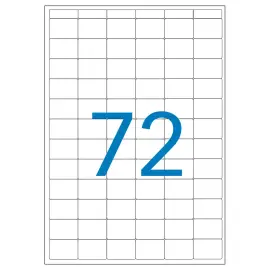 16 Planches d'&eacute;tiquettes multi-usages 16x22 mm, blanc - 1152 &eacute;tiq 