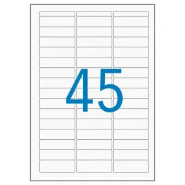 16 Planches d'&eacute;tiquettes multi-usages 12,8x38 mm, blanc - 720 &eacute;tiq. 