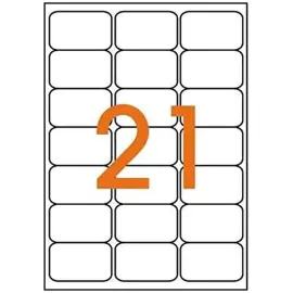100 Planches d'&eacute;tiquettes laser 63,5 x 38,1mm soit 2100 &eacute;tiq/bo&icirc;te - APLI 
