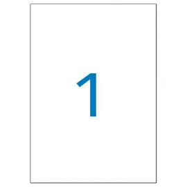 20 Planches d'&eacute;tiquettes transparentes 210x297 mm, 20 &eacute;tiq/bo&icirc;te 