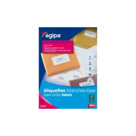 100 Planches d'&eacute;tiquettes laser L99,1xH57 mm soit 1000 &eacute;tiq/bo&icirc;te 