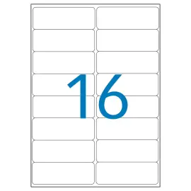 100 Planches d'&eacute;tiquettes laser 100% recycl&eacute;es 99,1X33,9 mm soit 1600 &eacute;tiq 