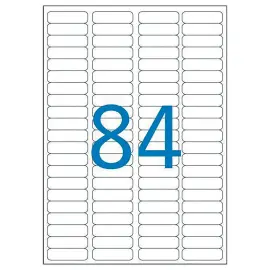 25 Planches d'&eacute;tiquettes 46x11,1 mm soit 2100 &eacute;tiq/bo&icirc;te 