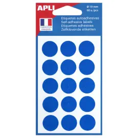 90 pastilles gommettes de signalisation rondes, &Oslash;19 mm, bleu 