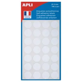196 pastilles gommettes de signalisation rondes, &Oslash; 15 mm,blanc 