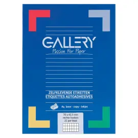 &eacute;tiquettes Gallery 70x42,3mm - permanent - blanc 
