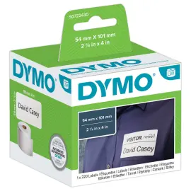 6 Rouleaux de 220 &eacute;tiquettes blanches 101x54 mm pour DYMO Label Writer 