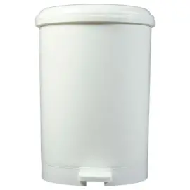 Poubelle &agrave; p&eacute;dale plastique blanc 40 L 