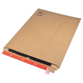 20 Pochettes d'exp rigides COLOMPAC-carton brun B2 L53 x H72 cm-&eacute;p 5 cm 