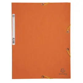 Chemise 3 rabats &agrave; &eacute;lastiques carte lustr&eacute;e - Orange - EXACOMPTA 