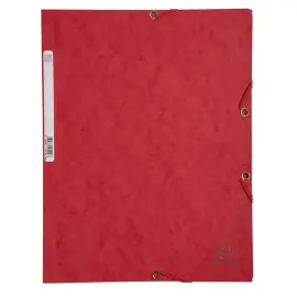 Chemise 3 rabats &agrave; &eacute;lastiques carte lustr&eacute;e - Rouge - EXACOMPTA 