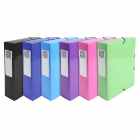 6 Bo&icirc;tes de classement Iderama  - Dos 8 cm assortis - EXACOMPTA 