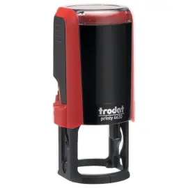 Timbre Printy personnalisable 4630 - Bo&icirc;tier rouge - Encre noire - &Oslash;30 mm - 6 lignes max. 