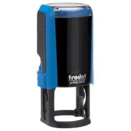 Timbre Printy personnalisable 4630 - Bo&icirc;tier bleu - Encre noire - &Oslash;30 mm - 6 lignes max. 