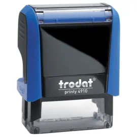 Tampon personnalisable Printy 4910 - Bo&icirc;tier bleu - Encre noire - 2 lignes maxi 