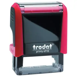 Tampon personnalisable Printy 4910 - Bo&icirc;tier rouge - Encre noire - 2 lignes maxi 