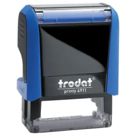 Timbre personnalisable Printy 4911- Bo&icirc;tier bleu - Encre noire - 38 x 14 mm - TRODAT 