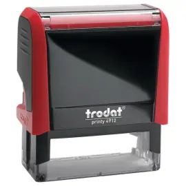 Timbre personnalisable Printy 4912 - Bo&icirc;tier rouge - Encre noire - 47x 18 mm - 5 lignes max. 