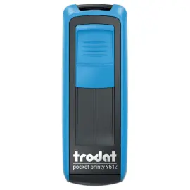 Timbre mobile personnalisable Printy 9512 - Bo&icirc;tier bleu - Encre noire - 47 x 18 mm - 5 lignes max 