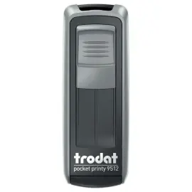 Timbre mobile personnalisable Printy 9512 - Bo&icirc;tier argent&eacute; - Encre noire - 47 x 18 mm - 5 lignes max 