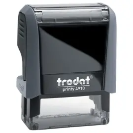 Tampon personnalisable Printy 4910 - Bo&icirc;tier gris - Encre noire - 2 lignes maxi 
