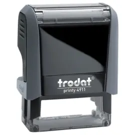 Timbre personnalisable Printy 4911 Bo&icirc;tier gris - Encre noire - 38 x 14 mm - 4 lignes max. 
