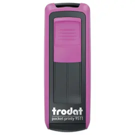 Timbre mobile personnalisable Printy 9511 - Bo&icirc;tier rose - Encre noire - 38 x 14 mm - 4 lignes max 