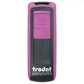 Timbre mobile personnalisable Printy 9512 - Bo&icirc;tier rose - Encre noire - 47 x 18 mm - 5 lignes max 