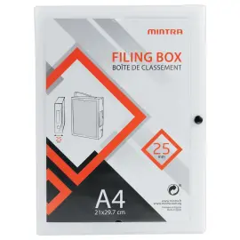 Bo&icirc;te valisette personnalisable  en polypropyl&egrave;ne A4 - Dos 2,5 cm 